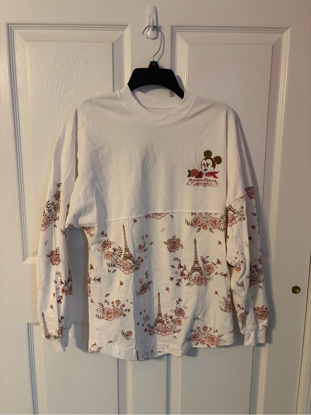 Disney Spirit Jersey Long-Sleeve Tee with Minnie & Floral Eiffel Tower Print